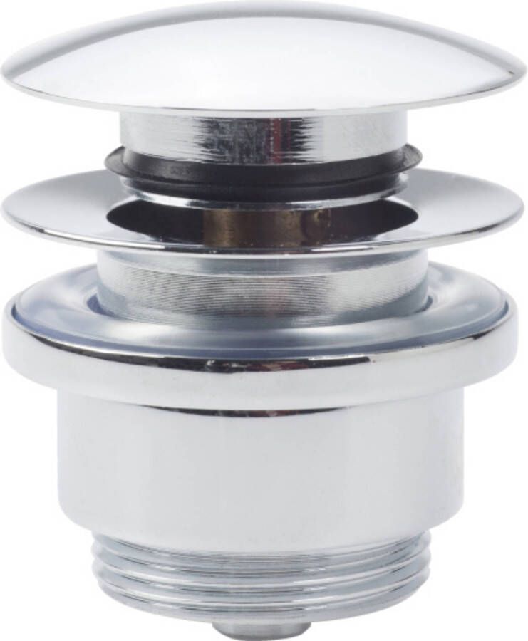 Clou InBe stop go afvoerplug zonder overloop rond chroom IB 06.51005