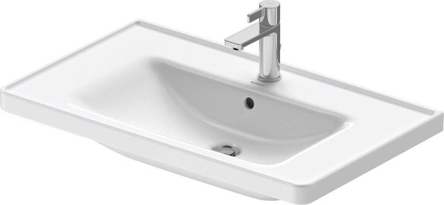 Duravit Wastafel D-Neo Met Rand Overloop Kraanvlak 1 Kraangat 80 cm Hoogglans Wit