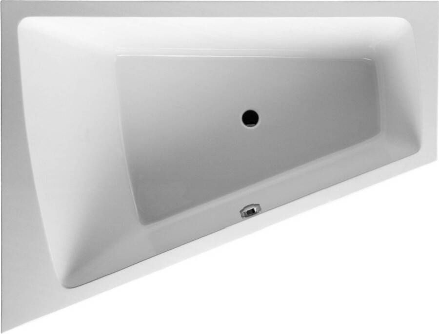 Duravit Paiova kunststof bad acryl afgeschuind links 180x140x46cm z. poten wit