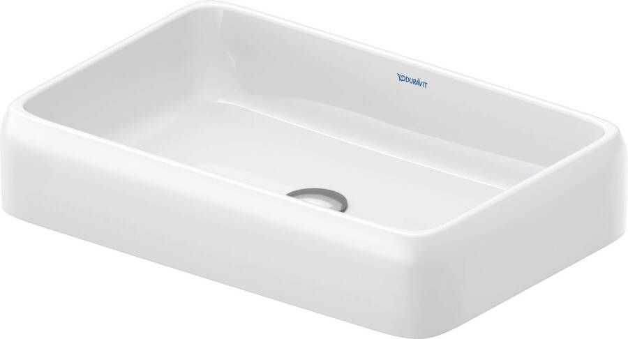Duravit Qatego opzetwastafel 60x40cm z kr.gat z overl. h.gl. wit 2383600079