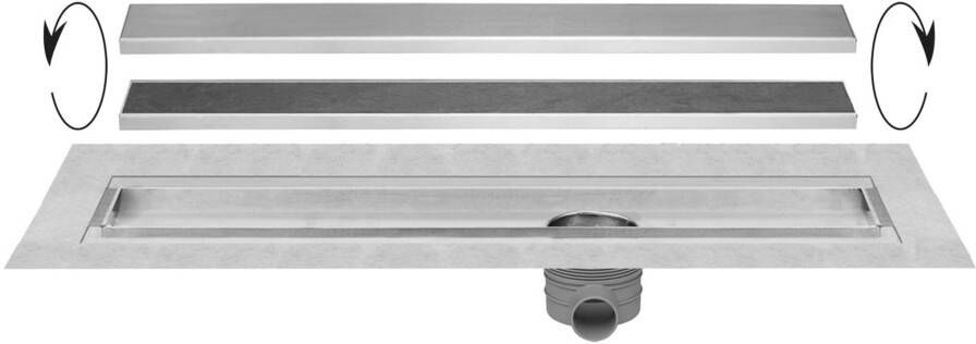 EASYDRAIN Easy Drain Multi RVS douchegoot LxB= 1000x98mm rechthoekig met RVS rooster voor tegels schuifeind horizontaal 50mm met sifon - Foto 2