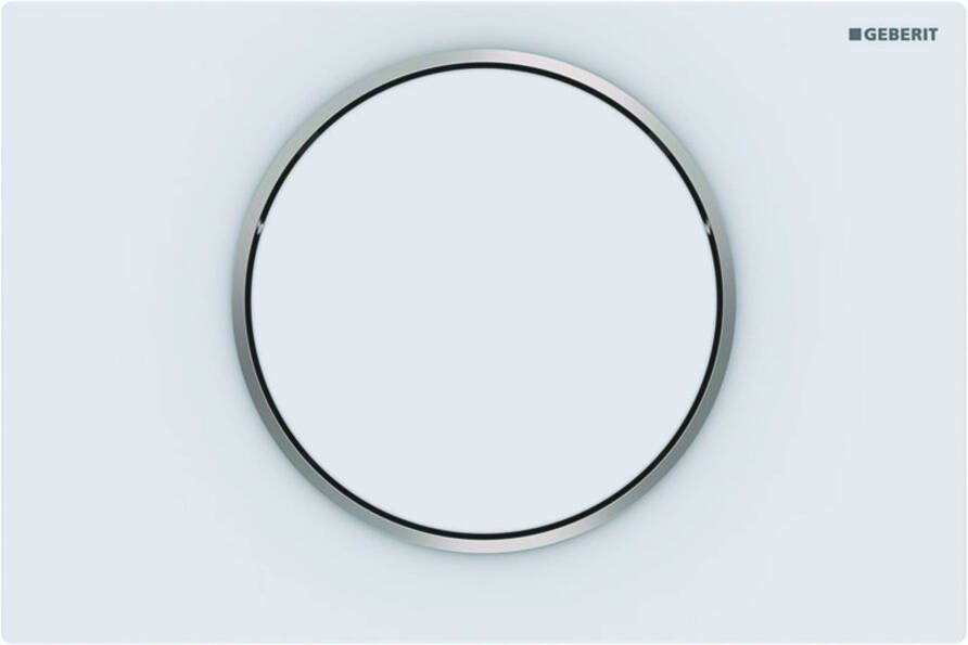 Geberit Sigma10 bedieningspaneel plaat wit mat gelakt knoppen wit mat gelakt randen gepolijst RVS