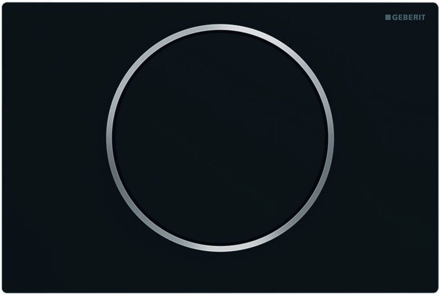 Geberit Sigma10 bedieningsplaat plaat zwart mat gelakt knoppen zwart mat gelakt randen gepolijst RVS