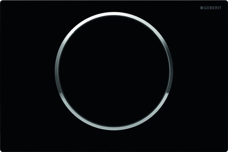 Geberit Sigma10 bedieningplaat met frontbediening voor toilet 24.6x16.4cm zwart 115758KM5