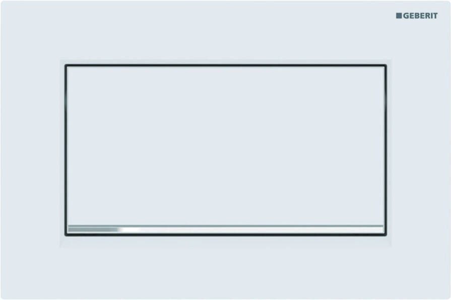 Geberit Bedieningsplaat Sigma 10 Square Spoel-Stop-Spoeling Met Glansverchroomde Designstrook Mat Wit
