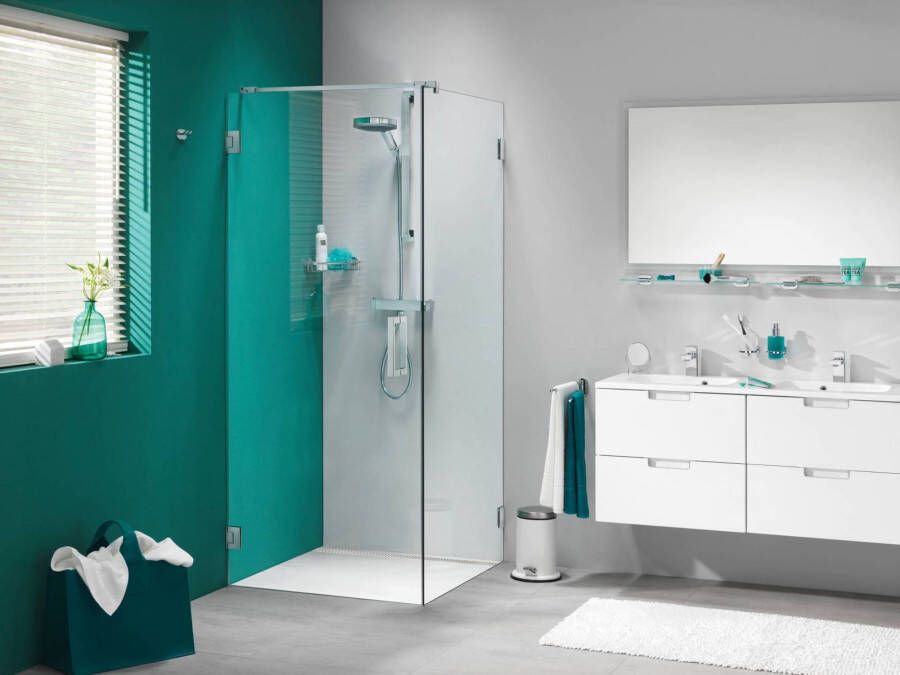 Sealskin Get Wet I Am CK01 zijwand 100 voor comb. met swingdeur. Roestvrij staal 8mm helder veiligheidsglas + antikalk - Foto 2