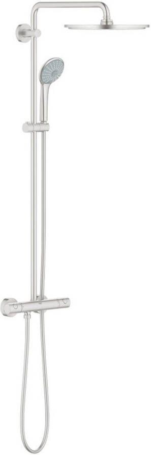 Doucheset Grohe Euphoria XXL Douchesysteem Opbouw Rond Geborsteld RVS 31cm Thermostaatkraan Glijstang Regendouche Handdouche 3 Standen