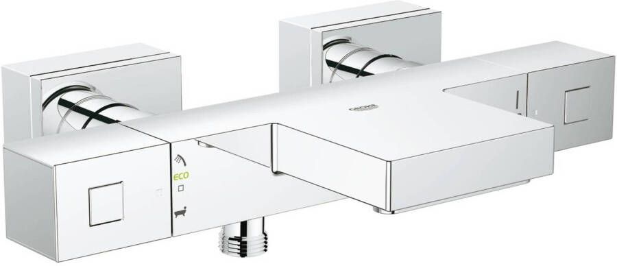 GROHE Grohtherm Cube Badmengkraan wand tweegreeps 2-gats omstelinrichting 150'15mm hart 174mm uitloop vast chroom