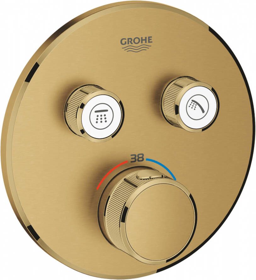 GROHE Grohtherm SmartControl Opbouwdeel douchethermostaatkraan 2x uitgang omstel cool sunrise geborsteld 29119GN0