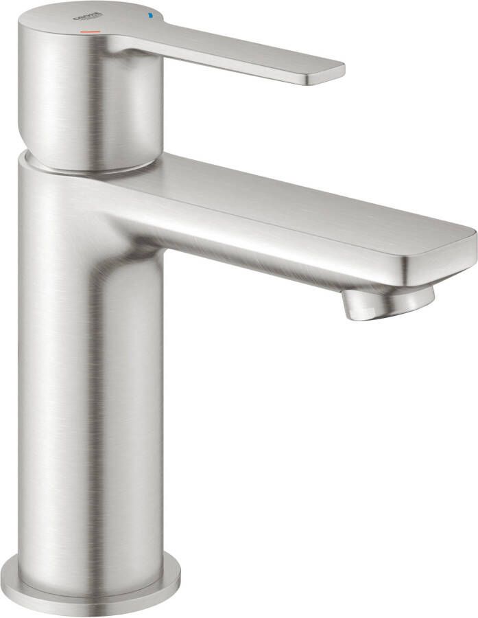 Grohe Lineare New waterbesparende wastafelkraan XS-size met temperatuur begrenzer en klikwaste supersteel 23791DC1