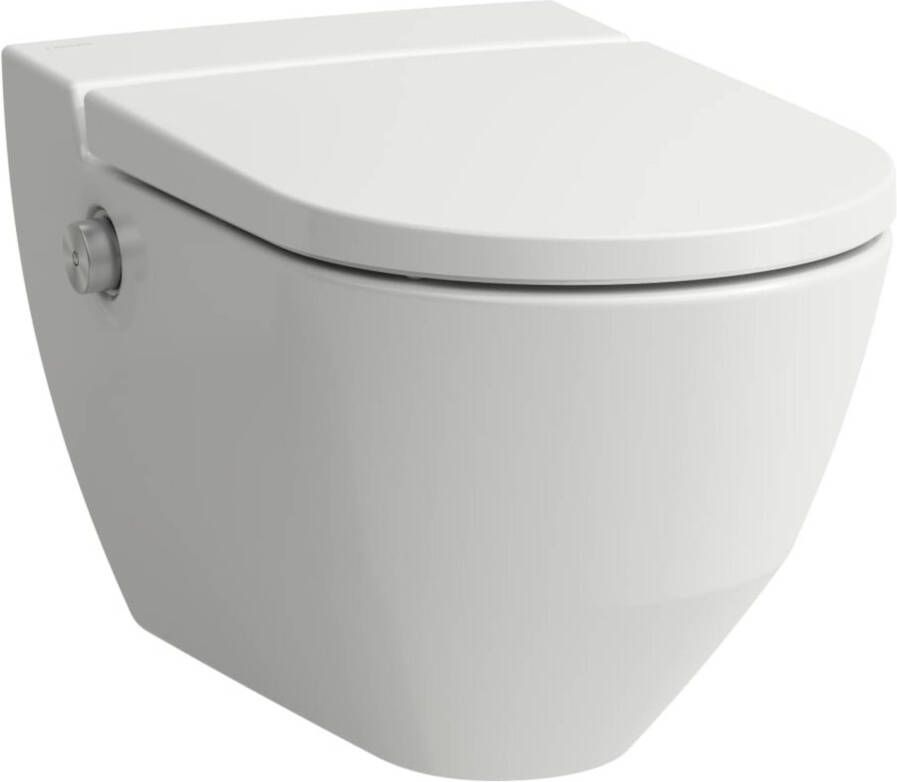 Laufen Cleanet NAVIA Douche WC 40.5x58x37cm diepspoel incl. closetzitting met deksel en softclose keramiek mat wit mat H8206017570001