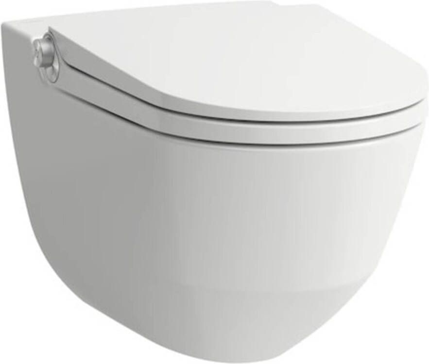 Laufen Cleanet RIVA Douche WC 35.5x60x41.5cm diepspoel incl. closetzitting met deksel en softclose keramiek mat wit mat H8206917570001