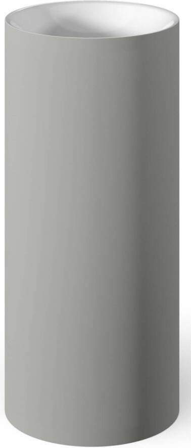 Looox Mineral Pillar Round Wastafelzuil Ø 40x90 cm Matt Light Grey Gloss White