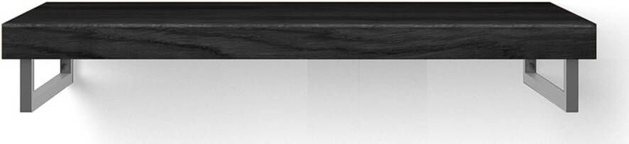 Looox Wooden Base Shelf Solo Wastafelblad 100x46x7 cm Black RVS
