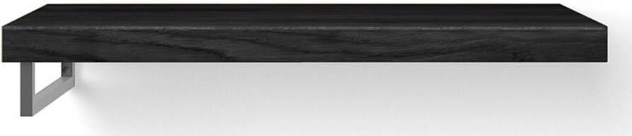 Looox Wooden Base Shelf Solo Wastafelblad 100x46x7 cm Black RVS