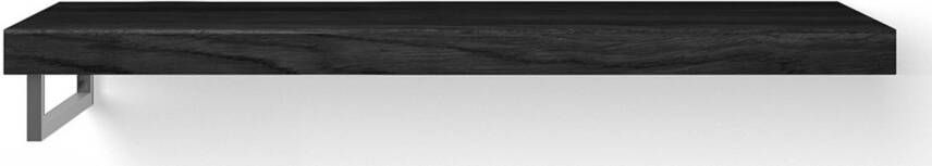 Looox Wooden Base Shelf Solo Wastafelblad 120x46x7 cm Black RVS