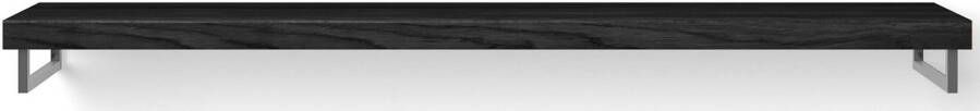Looox Wooden Base Shelf Solo Wastafelblad 200x46x7 cm Black RVS