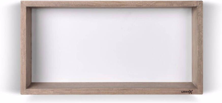 Looox Wood collection wand BoX 60x30cm met achterplaat wit eiken mat wit wbox60mw