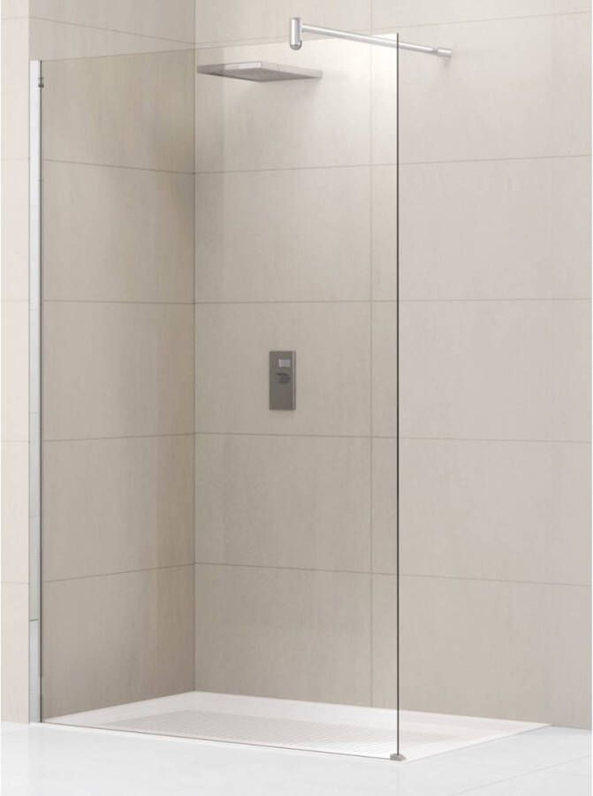 Novellini Lunes h Inloopdouche 100x195 cm Mat Chroom