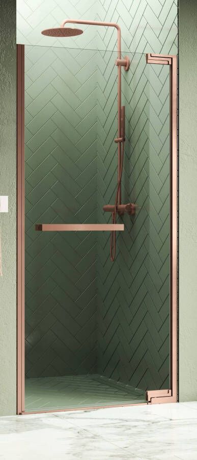 Novellini N180 1B Nisdraaideur 77 5-79x200 cm Brushed Bronze Helder Glas