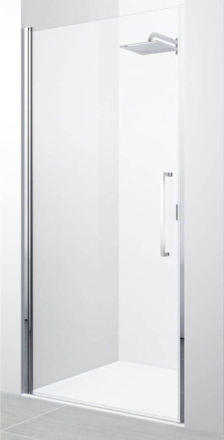 NOVELLINI Young 2.0 1B douchedeur rond in nis draaideur hxb 2000x670mm profiel mat chroom 6mm glas helder Y21B671B - Foto 2