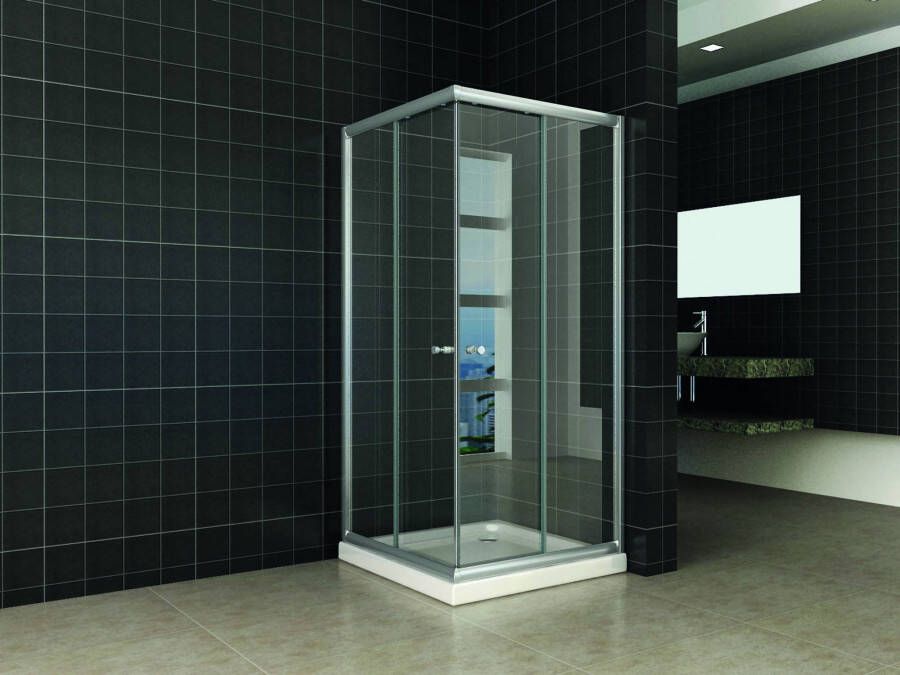 Saniselect Douchecabine Hoekinstap 90x90x190 cm Helder Glas Aluminium