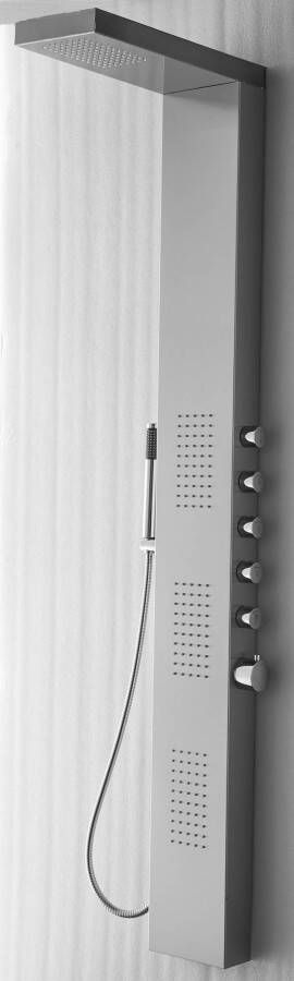 Saniselect Douchekolom met thermostatische kraan 158x20 cm RVS