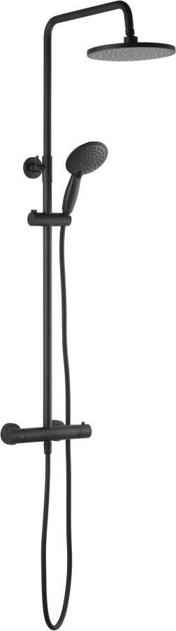 Saqu Tweedekans Eurotrend 225 regendoucheset met 4 straalsoorten Ø23cm mat zwart 03396