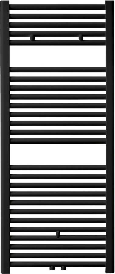 Saqu Fonti handdoekradiator 592W 50x119cm mat zwart