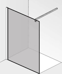 Saniselect Huismerk M-serie Inloopdouche 120x210 cm Semi-gesatineerd Glas Mat Wit