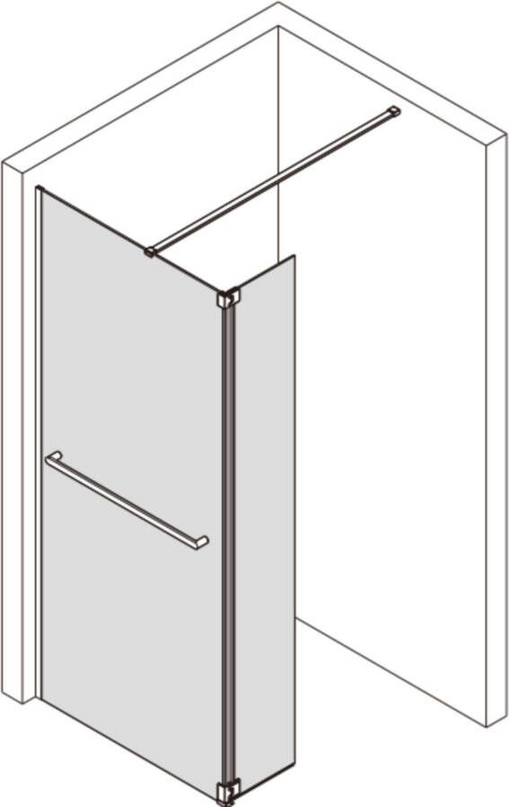 Saniselect Modella Inloopdouche 100x30x210 cm Helder Glas Chroom met Handdoekhouder en Zijwand