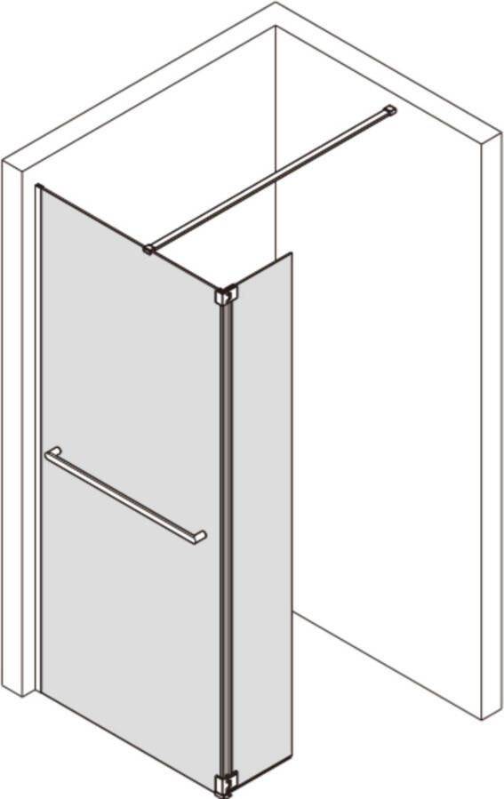 Saniselect Modella Inloopdouche 120x30x210 cm Helder Glas Chroom met Handdoekhouder en Zijwand