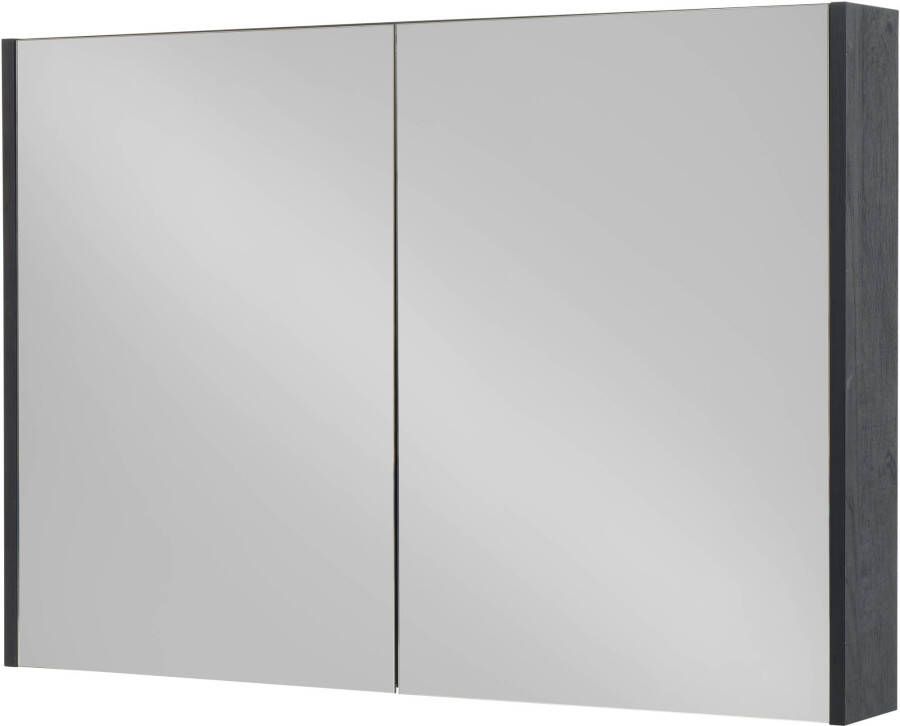 Saniselect Socan Spiegelkast 100x14x70 cm Eiken Zwart