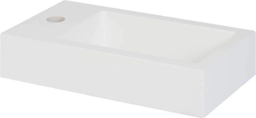 Saniselect Square Fontein 40 5x22x9 cm 1Kgr. Links Wit
