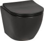 Saqu Please compact hangtoilet met softclose toiletbril 36x48x32cm mat zwart - Thumbnail 2