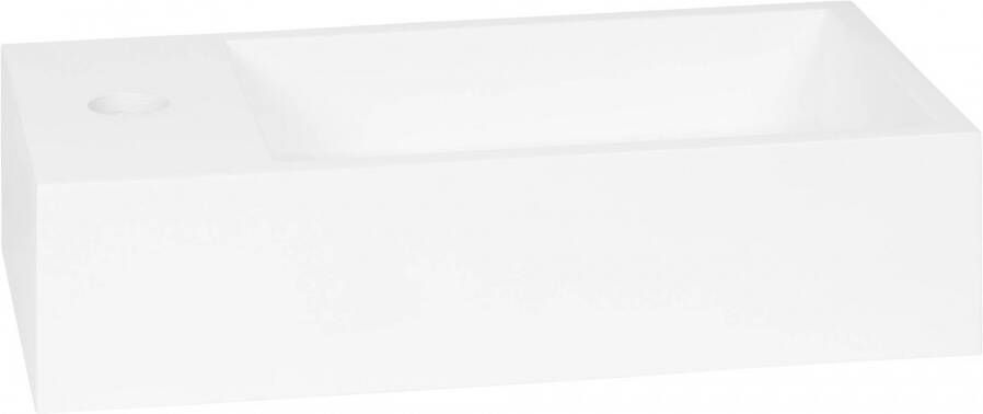 Saniselect Wastafel 40x22x10 cm Links Solid Surface Mat-Wit - Foto 1