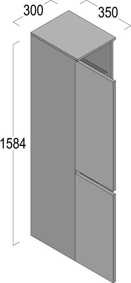 Saniselect Yuki Hoge Kast Links 30x35x158 4 cm Mat Zwart