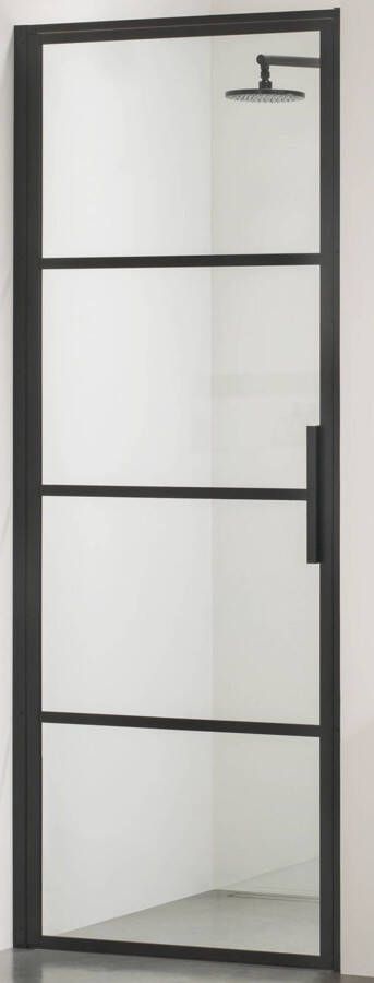 Sealskin SOHO 1-delige swingdeur rechts 80x210 cm Zwart Helder Glas Sealglas