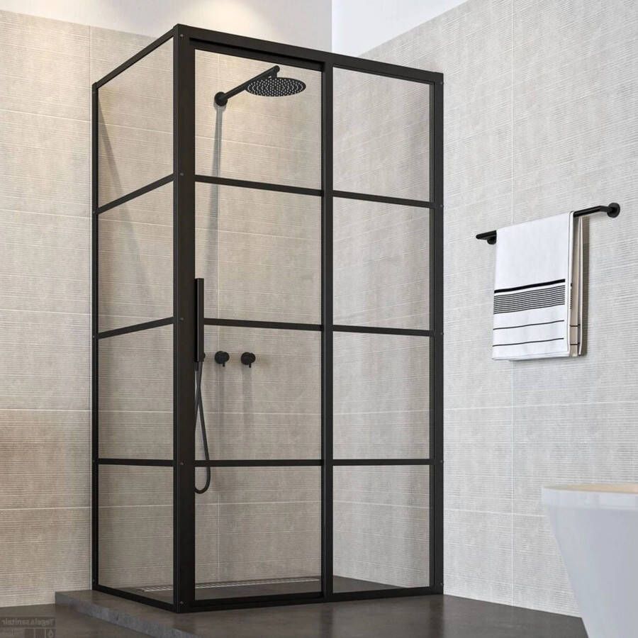 Sealskin SOHO douchecabine met schuifdeur naar rechts incl. antikalk 120x100x210cm zwart