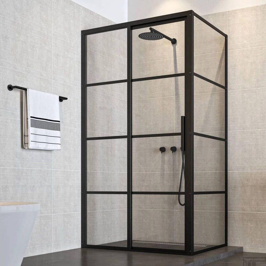 Sealskin SOHO douchecabine met schuifdeur naar links incl. antikalk 120x90x210cm zwart