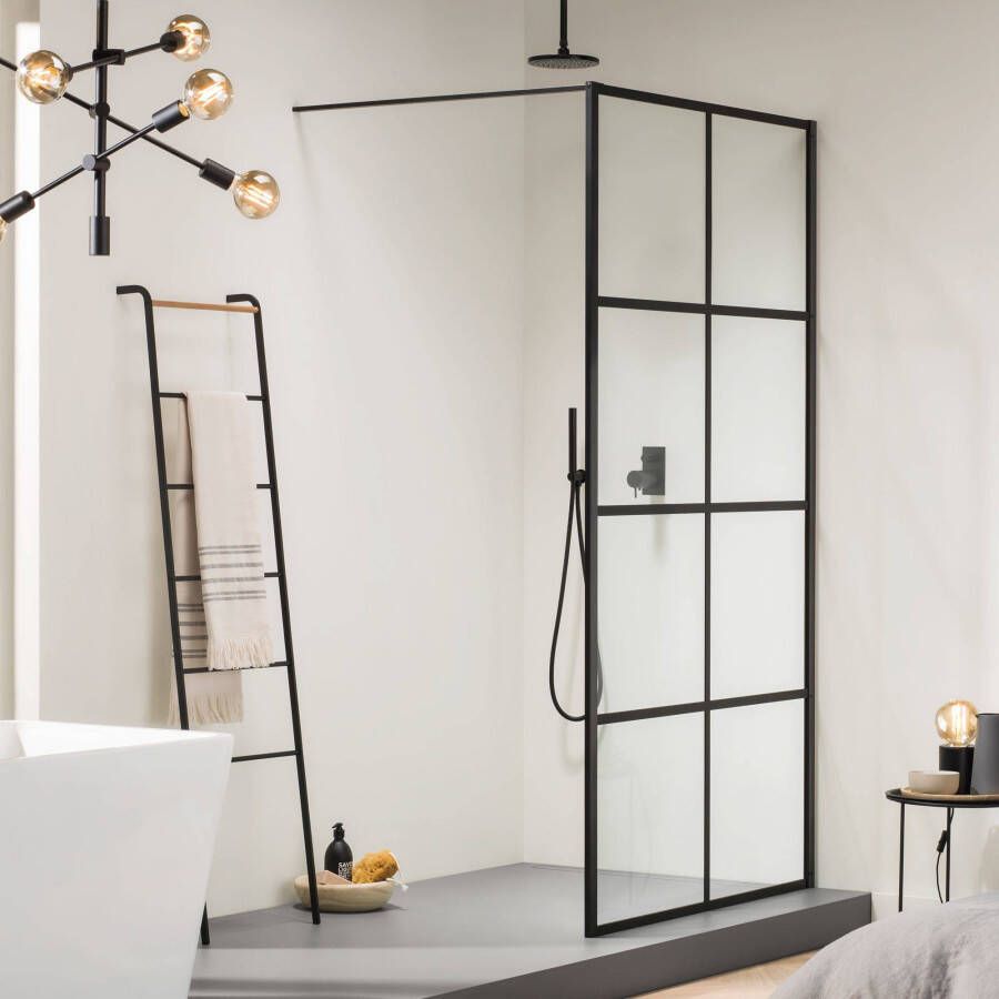 Douche Concurrent Inloopdouche Sealskin Soho 140x210cm Zwart 8mm Helder Glas Veiligheidsglas Seal Coating - Foto 6