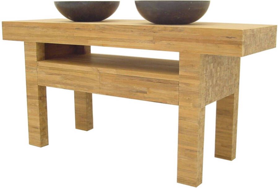 Teak & Living Wastafelmeubel Laminaat Unf. 2 lades & 2 waskommen Black