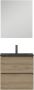 Tiger Loft badmeubel met spiegel en zwarte wastafel 60cm chalet eiken - Thumbnail 2