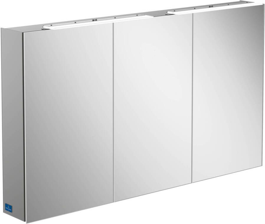 Villeroy & Boch My View One spiegelkast met 3 deuren en opbouw LED-verlichting 74 6 x 130 7 x 15 9 cm