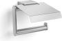 Zack Atore toiletrolhouder met klep 12.4x12.4x5.4cm RVS Mat 40415 - Thumbnail 2