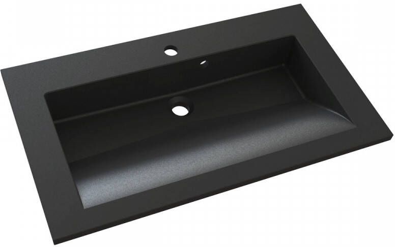 Allibert Sanifun wastafel Slide 80 2 x 46 2 x 2 cm zwart graniet.