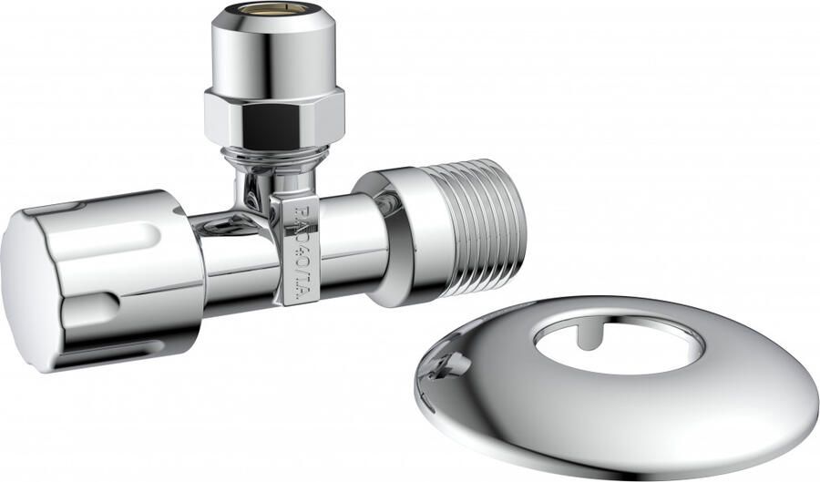 Kirchhoff Hoekstopkraan 1 2"BU x 3 8"BU x 1.0 cmQ– Messing Verchroomd