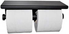 Sanifun Brush dubbele toiletrolhouder mat-zwart.