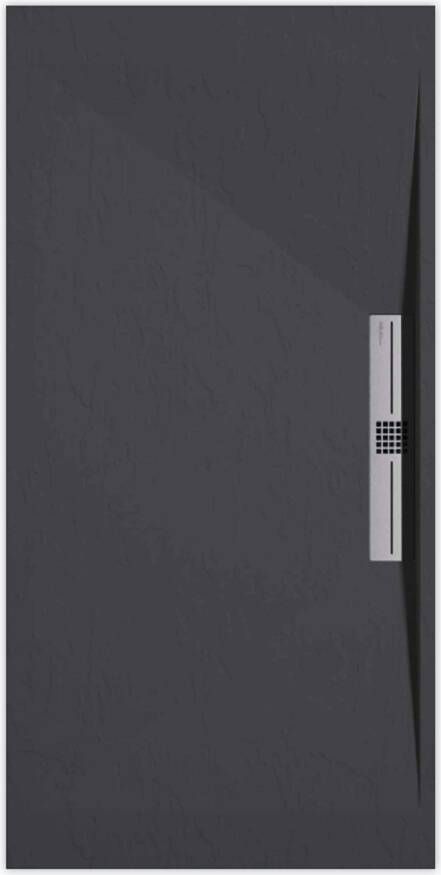 Sanifun douchebak Stone Side Anthraciet Slate 110 x 70 S.
