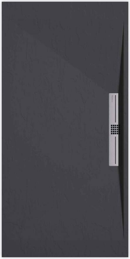 Sanifun douchebak Stone Side Anthraciet Slate 110 x 80 S.
